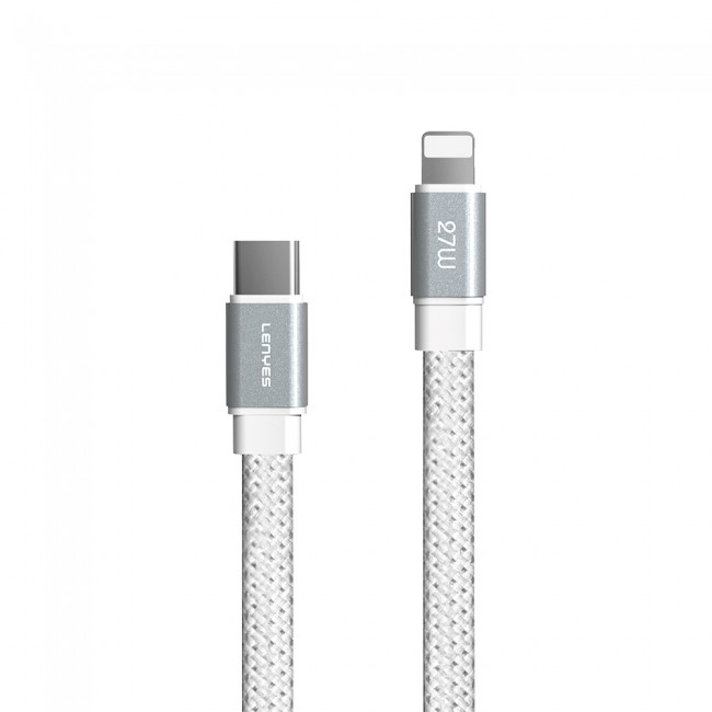Lenyes LC538 Type-C to Lightning Hızlı Şarj Özellikli 48D Aramid Fiber Örgü Tasarımlı Data ve Şarj Kablosu 27W 1M Lenyes LC538 Type-C to Lightning Hızlı Şarj Özellikli 48D Aramid Fiber Örgü Tasarımlı Data ve Şarj Kablosu 27W 1M