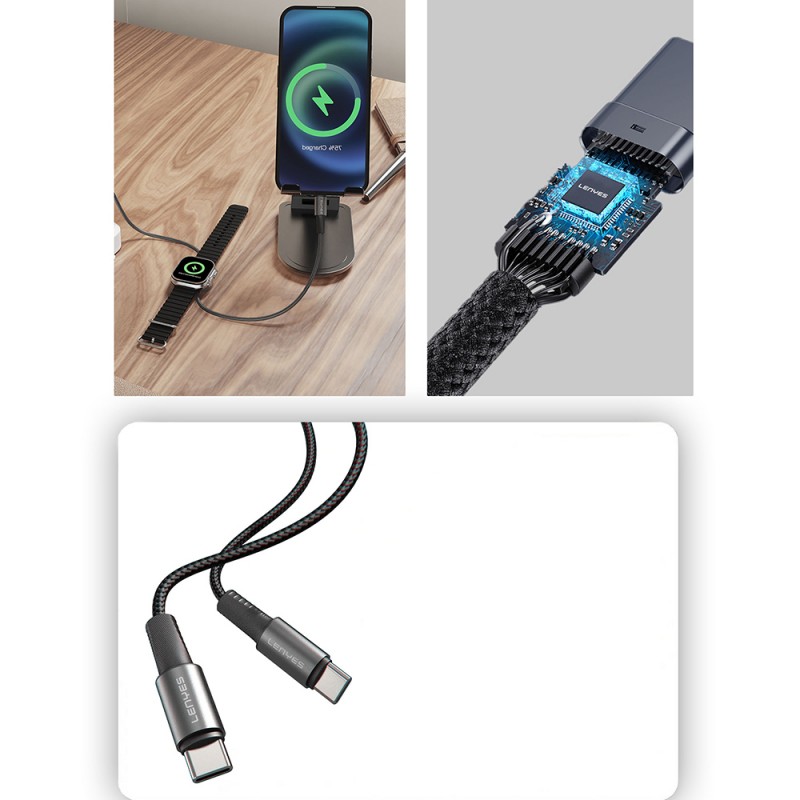 Bal-z Lenyes LC540 Type-C to Type-C + Akıllı Saat Şarj Kablosu 100W 1.2M