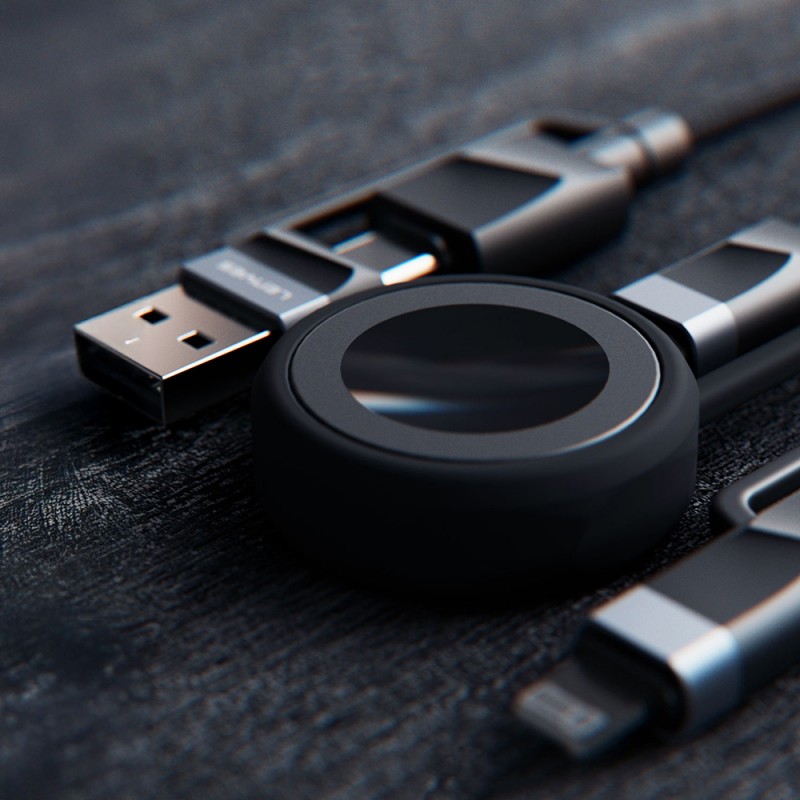 Bal-z Lenyes LC541 USB-A + Type-C to Lightning – Type-C – Akıllı Saat Şarj Kablosu 60W 1M