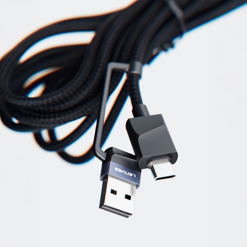 Bal-z Lenyes LC541 USB-A + Type-C to Lightning – Type-C – Akıllı Saat Şarj Kablosu 60W 1M