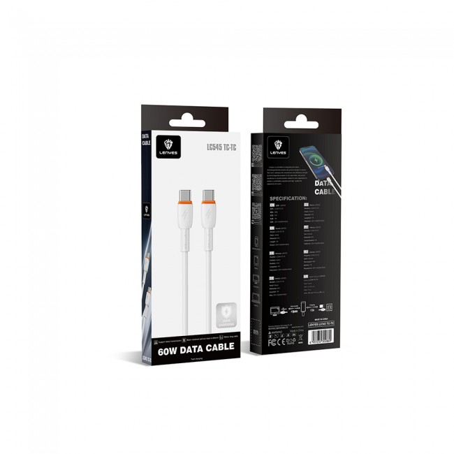 Lenyes LC545 Type-C to Type-C Hızlı Şarj Özellikli Data ve Şarj Kablosu 60W 1M Lenyes LC545 Type-C to Type-C Hızlı Şarj Özellikli Data ve Şarj Kablosu 60W 1M