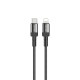 Lenyes LC546 Type-C to Lightning Örgü Tasarımlı Hızlı Şarj Özellikli Data ve Şarj Kablosu 27W 1M Lenyes LC546 Type-C to Lightning Örgü Tasarımlı Hızlı Şarj Özellikli Data ve Şarj Kablosu 27W 1M