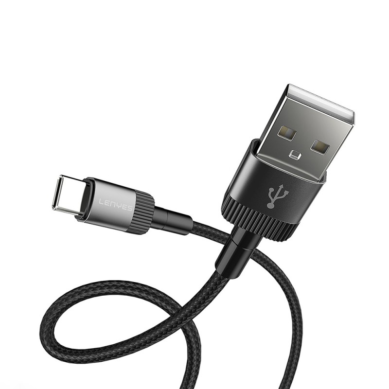 Bal-z Lenyes LC546 USB-A to Type-C Örgü Tasarımlı Hızlı Şarj Özellikli Data ve Şarj Kablosu 12W 1M