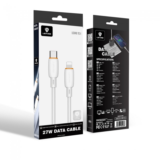 Lenyes LC548-TC-L Type-C to Ligthing Hızlı Şarj Özellikli Data ve Şarj Kablosu 27W 1M Lenyes LC548-TC-L Type-C to Ligthing Hızlı Şarj Özellikli Data ve Şarj Kablosu 27W 1M