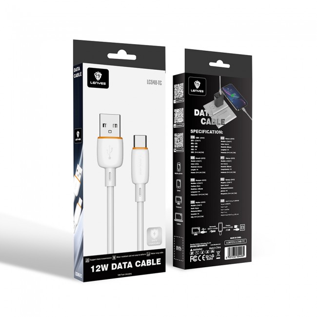 Lenyes LC548-TC USB-A to Type-C Data ve Şarj Kablosu 12W 1M Lenyes LC548-TC USB-A to Type-C Data ve Şarj Kablosu 12W 1M