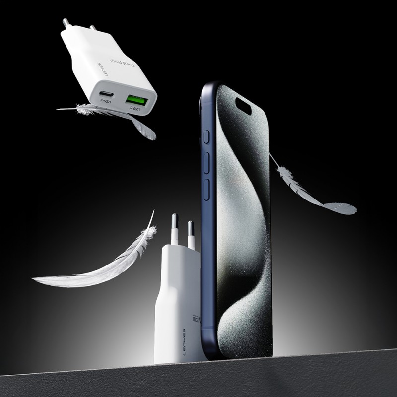 Bal-z Lenyes LCH11 Serisi Type-C to Lightning GaN Teknolojili PD Hızlı Şarj Özellikli Kablolu Şarj Seti 20W