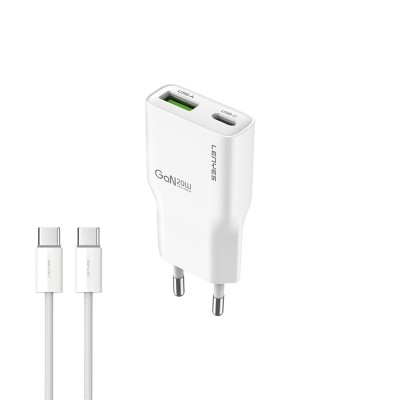 Bal-z Lenyes LCH11 Serisi Type-C to Type-C GaN Teknolojili PD Hızlı Şarj Özellikli Kablolu Şarj Seti 20W