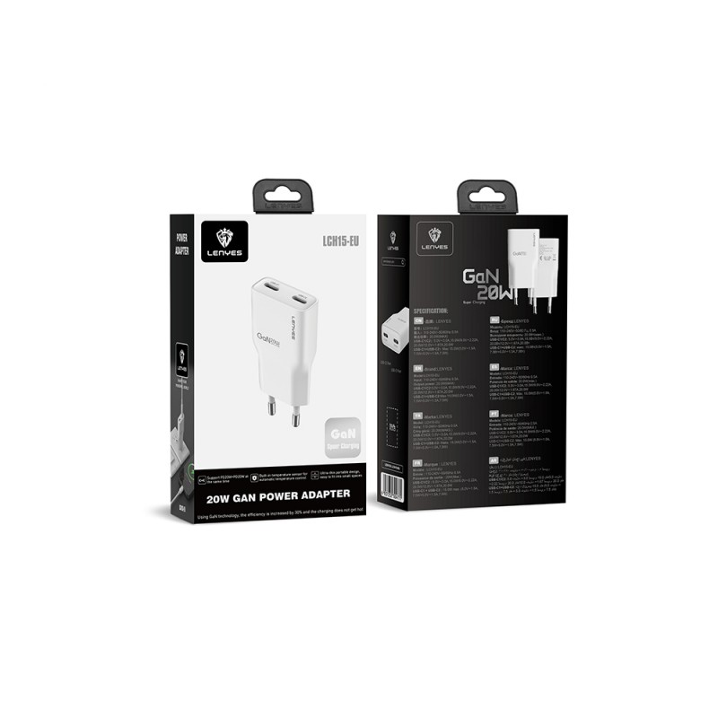 Bal-z Lenyes LCH15-EU TC-L Type-C to Lightning GaN Teknolojili PD Hızlı Şarj Özellikli Şarj Seti 20W