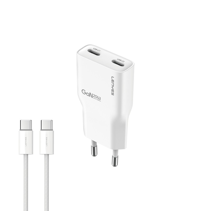 Bal-z Lenyes LCH15-EU TC-TC Type-C to Type-C GaN Teknolojili PD Hızlı Şarj Özellikli Şarj Seti 20W