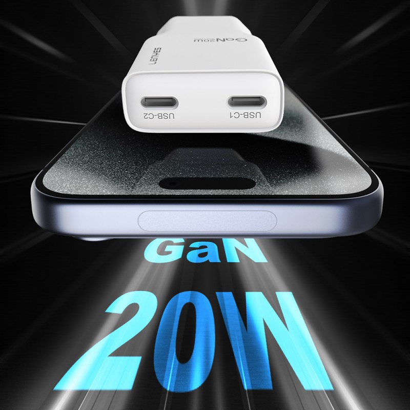 Bal-z Lenyes LCH15-EU TC-TC Type-C to Type-C GaN Teknolojili PD Hızlı Şarj Özellikli Şarj Seti 20W