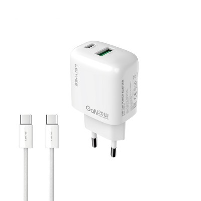 Bal-z Lenyes LCH91-TC-TC Type-C to Type-C GaN Teknolojili PD ve USB Hızlı Şarj Özellikli Şarj Seti 20W