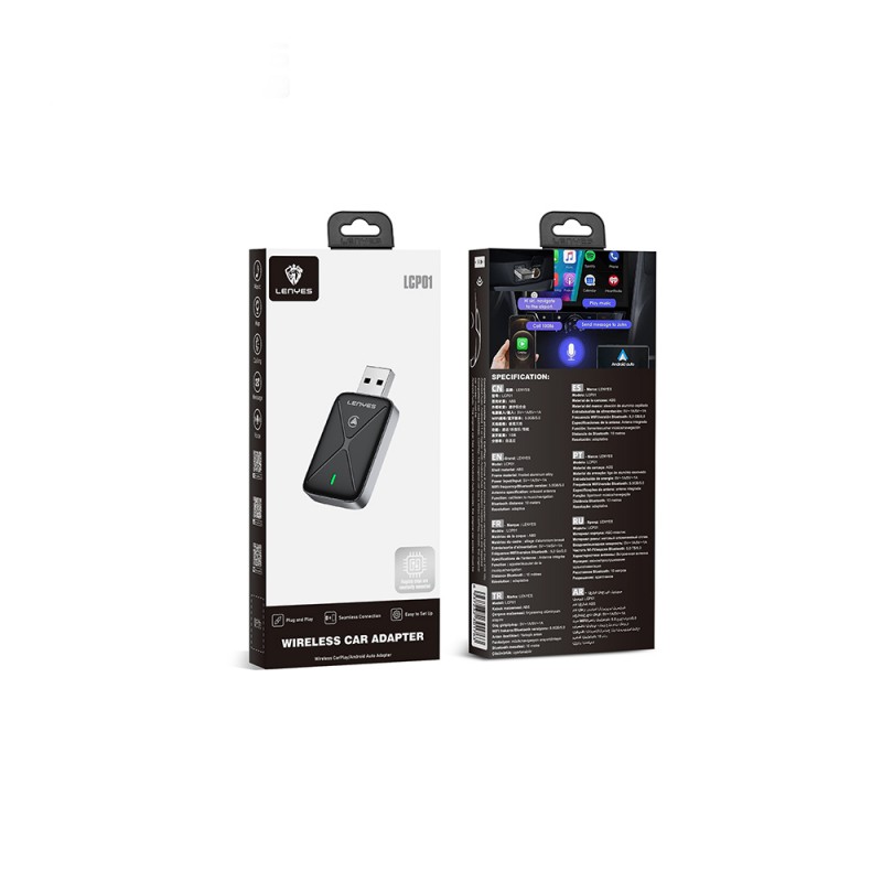 Bal-z Lenyes LCP01 Android Auto Destekli CarPlay USB Bluetooth 5.0 Wireless Transmitter Adaptör