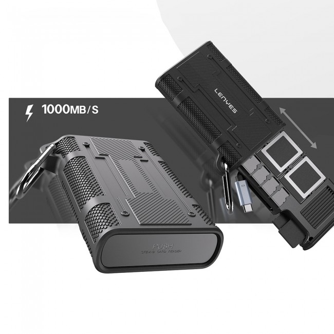 Lenyes LCR01 Type-C Kablolu Su Geçirmez Çoklu Kart Depolama ve Okuyucu Kutusu 10 Gbps Lenyes LCR01 Type-C Kablolu Su Geçirmez Çoklu Kart Depolama ve Okuyucu Kutusu 10 Gbps