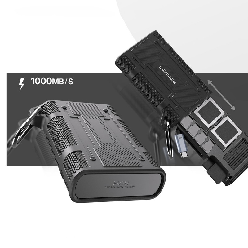 Bal-z Lenyes LCR01 Type-C Kablolu Su Geçirmez Çoklu Kart Depolama ve Okuyucu Kutusu 10 Gbps