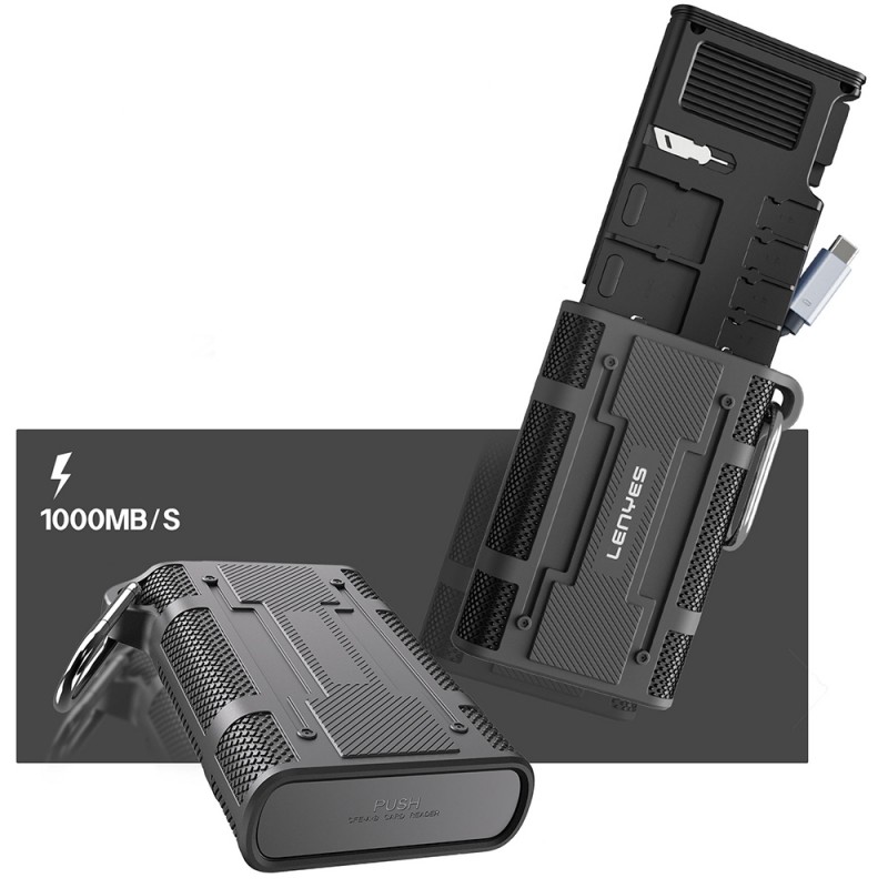 Bal-z Lenyes LCR02 Type-C Kablolu Su Geçirmez Çoklu Kart Depolama ve Okuyucu Kutusu 10 Gbps