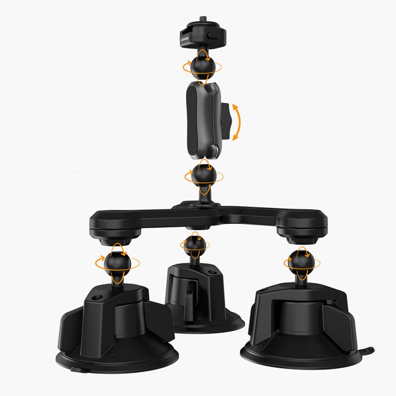 Bal-z Lenyes LCT101 360° Ayarlanabilir 3 Vantuzlu Aksiyon Kamera Tutucu