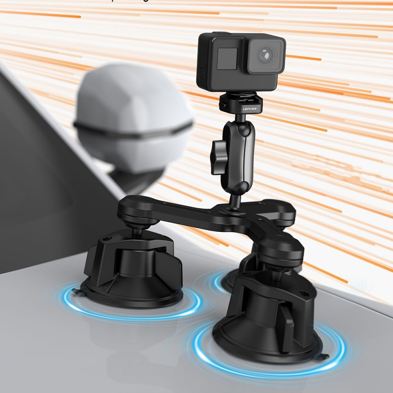Bal-z Lenyes LCT101 360° Ayarlanabilir 3 Vantuzlu Aksiyon Kamera Tutucu