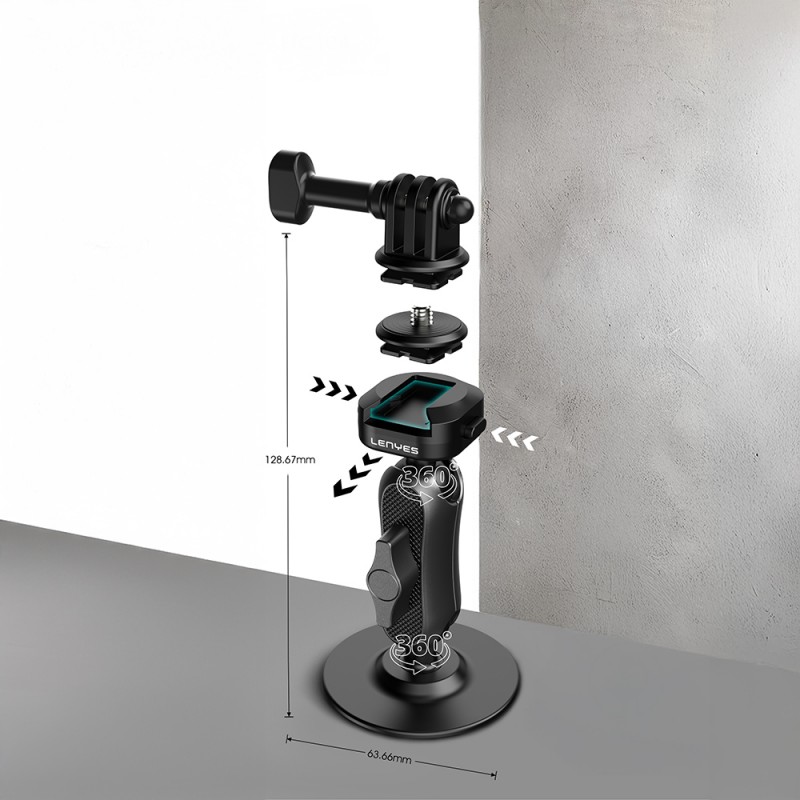 Bal-z Lenyes LCT104 Teleskopik Vantuzlu Tasarım Aksiyon Kamera Tutucu