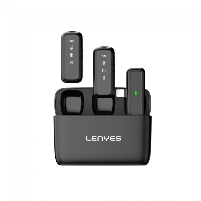Lenyes LM201 Lightning Şarj Portlu Kablosuz Yaka Mikrofonu