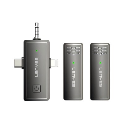 Bal-z Lenyes LM202 3in1 Type-C&Lightning&3,5mm Portlu Kablosuz Yaka Mikrofonu