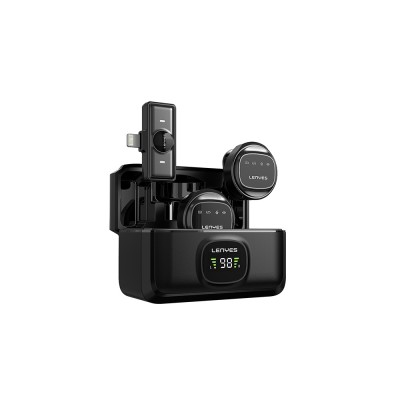 Bal-z Lenyes LM204-L Type-C Şarj Portlu Akıllı Gürültü Engelleyicili Lightning Bağlantılı Kablosuz Yaka Mikrofonu