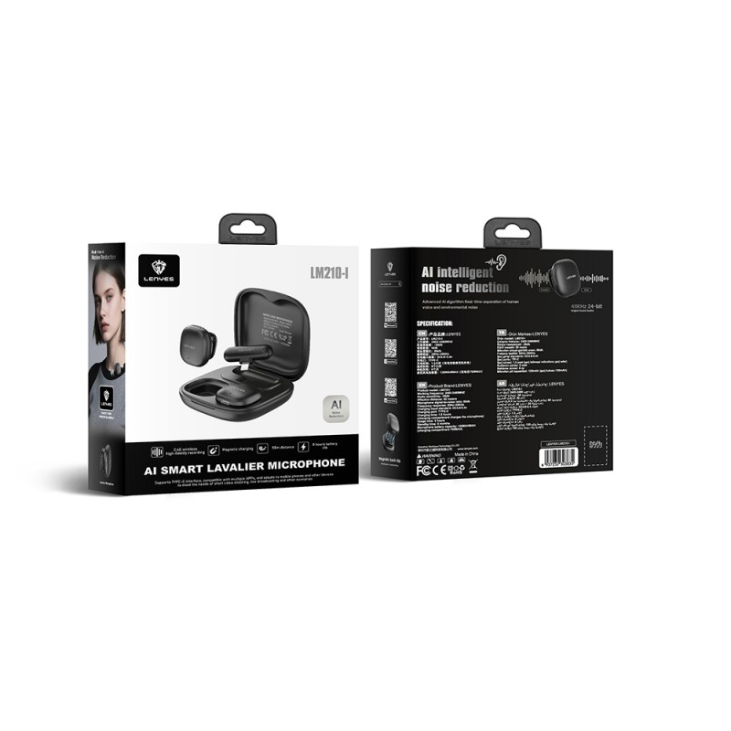 Bal-z Lenyes LM210 Lightning Portlu Yapay Zeka Gürültü Önleyici Özellikli Kablosuz Yaka Mikrofonu