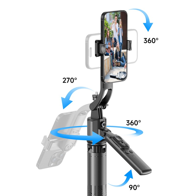 Bal-z Lenyes LPH107 Canlı Yayın Dolgu Işıklı Kumandalı 360 Derece Dönebilen Selfie Çubuğu ve Tripod