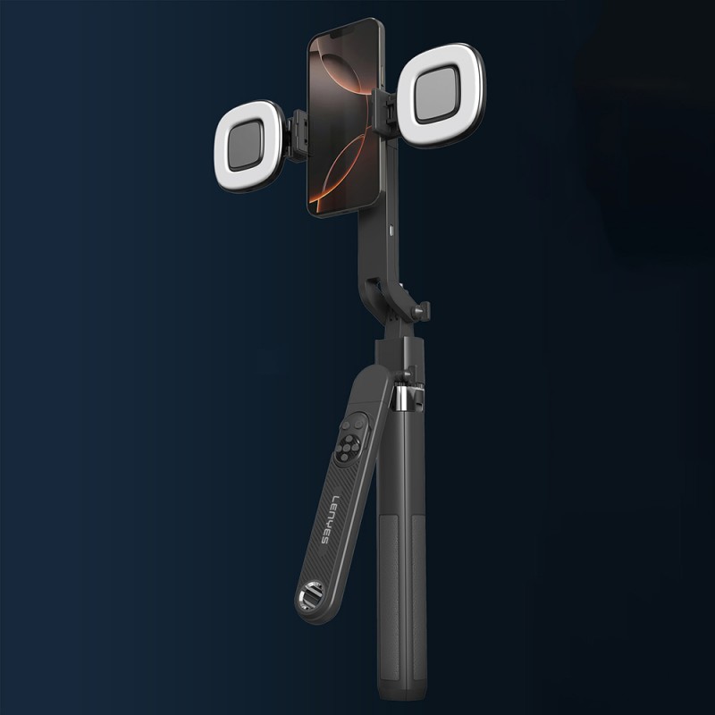 Bal-z Lenyes LPH108 Canlı Yayın Dolgu Işıklı Kumandalı 360 Derece Dönebilen Selfie Çubuğu ve Tripod