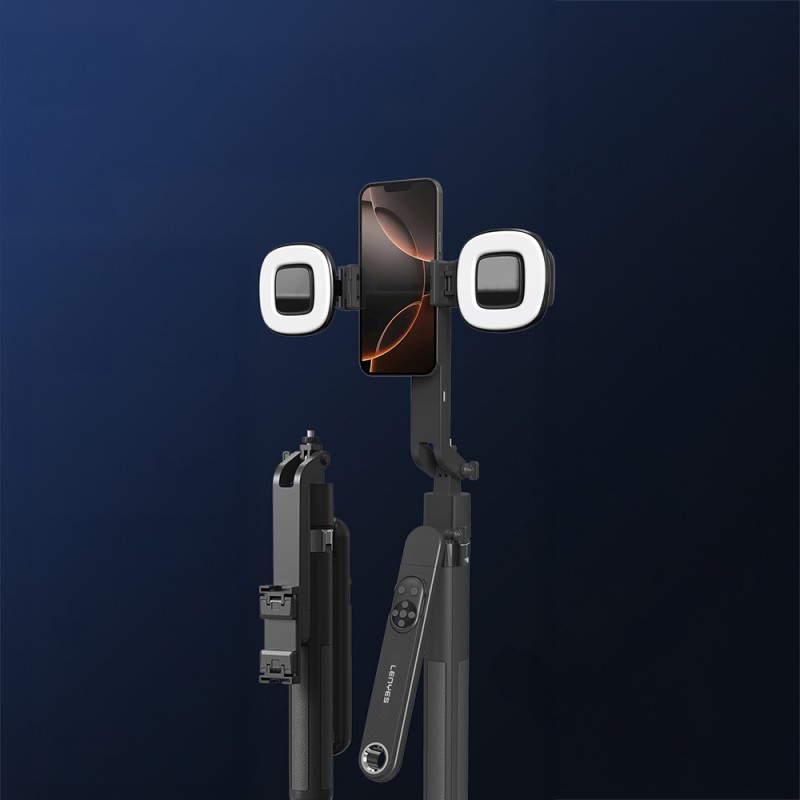 Bal-z Lenyes LPH108 Canlı Yayın Dolgu Işıklı Kumandalı 360 Derece Dönebilen Selfie Çubuğu ve Tripod