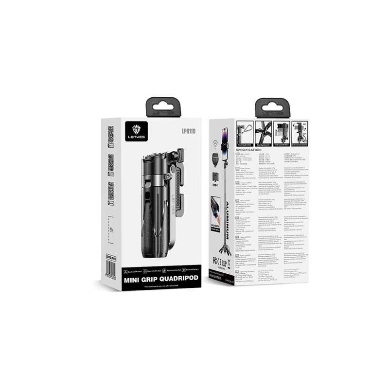 Bal-z Lenyes LPH110 Uzaktan Kumandalı Çok Fonksiyonlu Sabitleyici Ayrılabilir Tripod Selfie Çubuğu