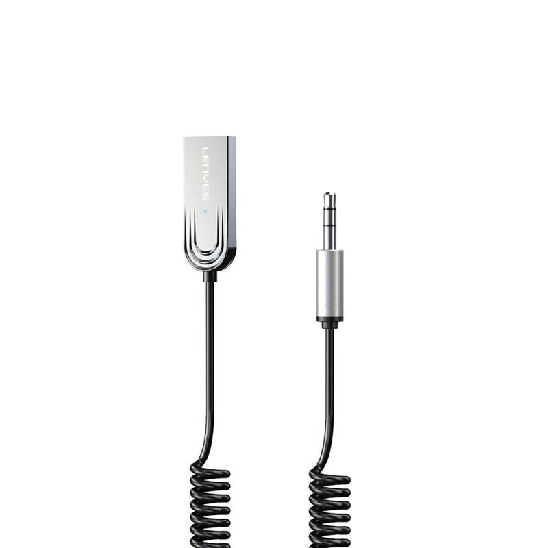 Bal-z Lenyes LR208 Spiral Kablo Tasarımlı Dahili Mikrofonlu Kablosuz Ses Alıcı AUX Bluetooth v5.3 Adaptör