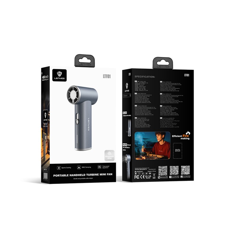 Bal-z Lenyes LTF01 Dijital LED Göstergeli 3 Kademeli Portatif Soğutucu El Fanı