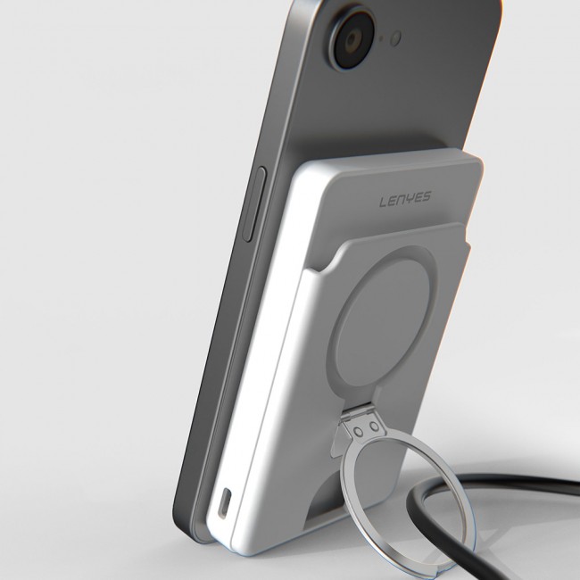 Lenyes PW0006D PD 20W Hızlı Şarj Özellikli Kartlıklı Standlı Wireless Powerbank 15W 5000mAh