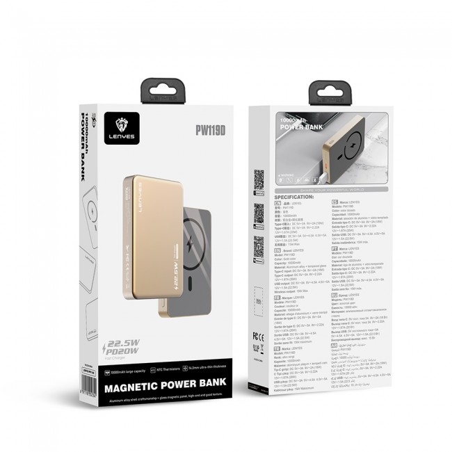 Lenyes PW019D PD 20W Ultra İnce Hızlı Şarj Özellikli Wireless Powerbank 15W 5000mAh Lenyes PW019D PD 20W Ultra İnce Hızlı Şarj Özellikli Wireless Powerbank 15W 5000mAh
