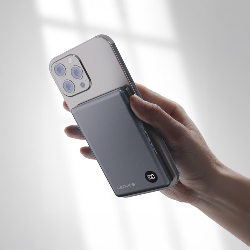 Bal-z Lenyes PW037D Ultra İnce Dijital LED Ekranlı Wireless Powerbank 5000mAh