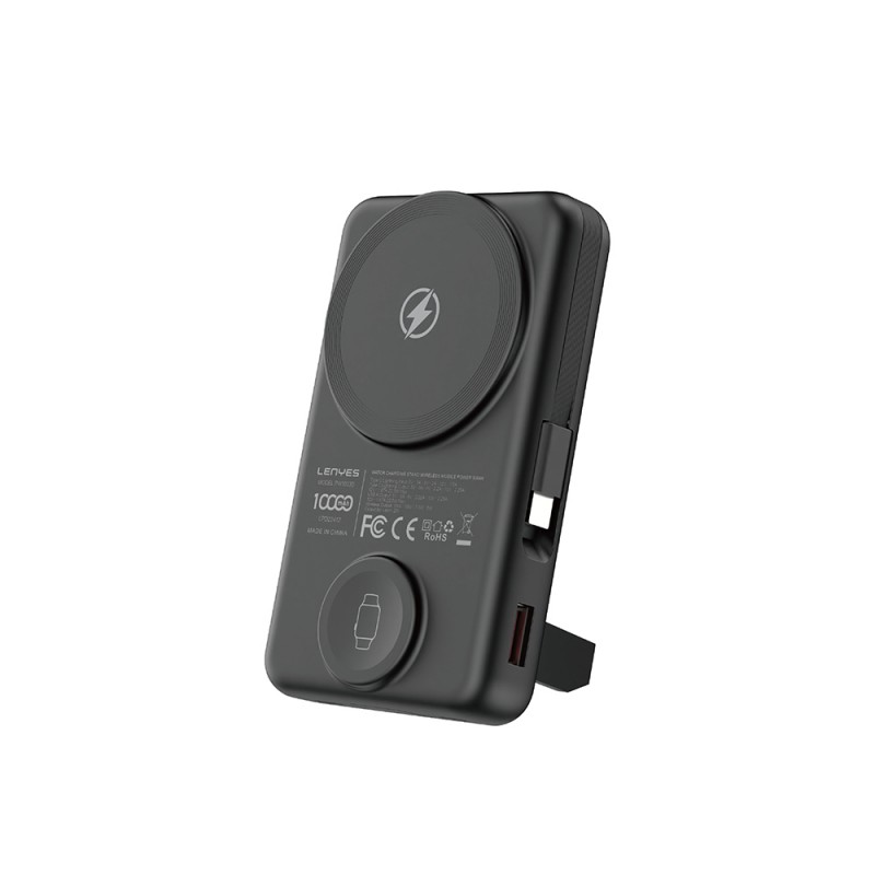 Bal-z Lenyes PW1003D 22.5W Dijital LED Ekranlı Akıllı Saat Kablosuz Şarj Özellikli Standlı Wireless Powerbank 15W 10000mAh