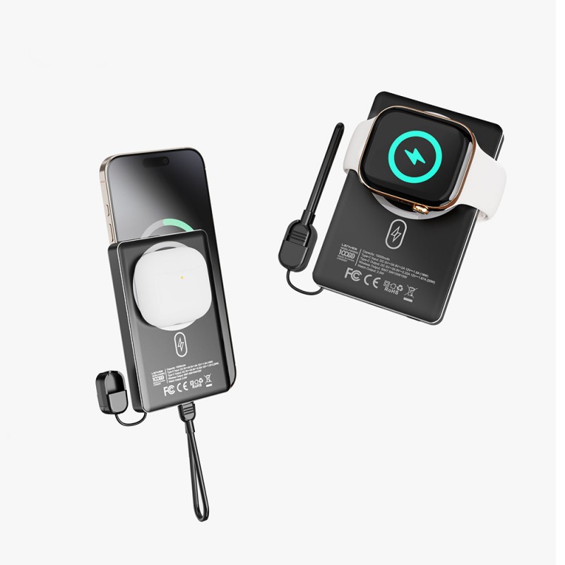 Bal-z Lenyes PW1005D Standlı Akıllı Saat Kablosuz Şarj Özellikli Wireless Powerbank 20W 10000mAh