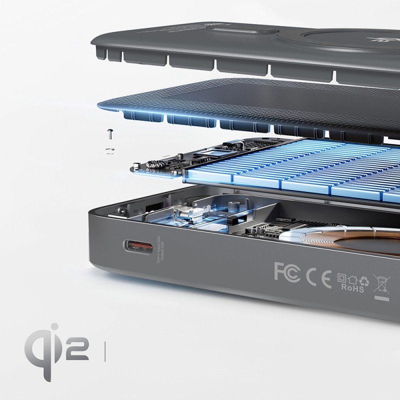 Bal-z Lenyes PW1009D PD 35W Qi2 Teknolojili Type-C Kablolu Standlı Wireless Powerbank 15W 10000mAh