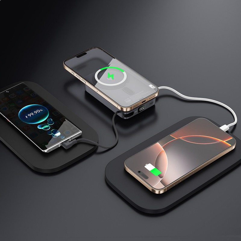 Bal-z Lenyes PW1009D PD 35W Qi2 Teknolojili Type-C Kablolu Standlı Wireless Powerbank 15W 10000mAh