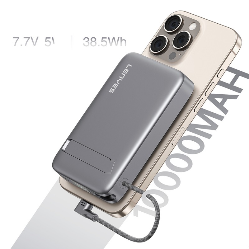 Bal-z Lenyes PW1009D PD 35W Qi2 Teknolojili Type-C Kablolu Standlı Wireless Powerbank 15W 10000mAh