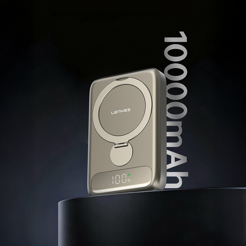 Bal-z Lenyes PW1012D PD 20W Dijital LED Göstergeli 360 Derece Dönebilen Standlı Kablosuz Şarj Özellikli Wireless Powerbank 15W 10000mAh