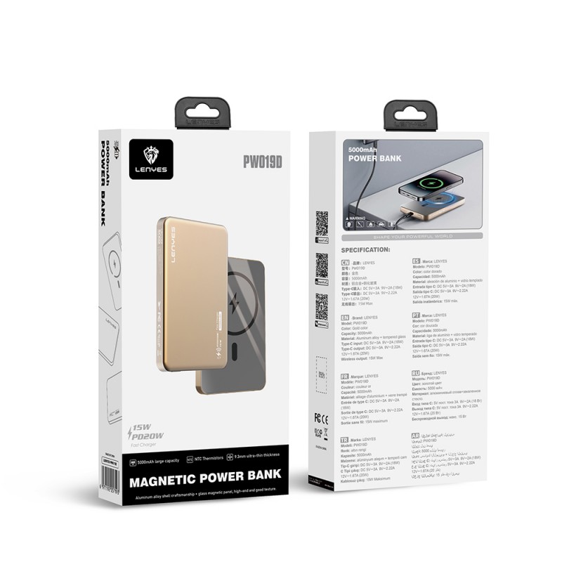 Bal-z Lenyes PW119D PD 20W Ultra İnce Hızlı Şarj Özellikli Wireless Powerbank 15W 10.000mAh