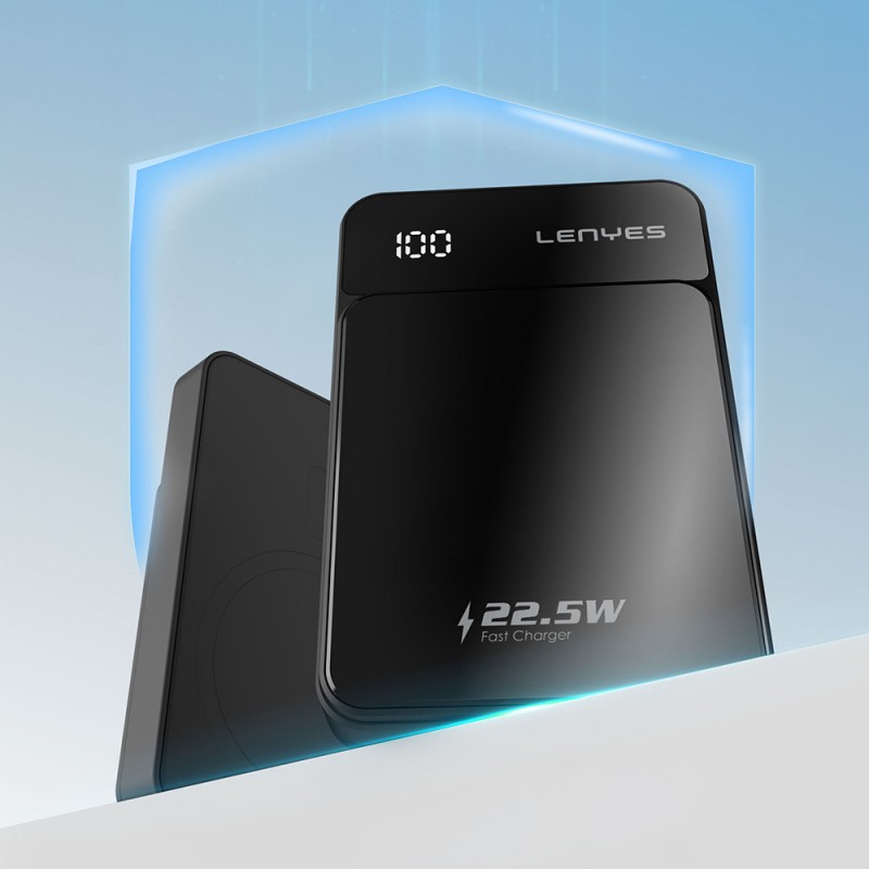 Bal-z Lenyes PW126D Dijital LED Ekranlı Kablosuz Şarj Özellikli Powerbank 22.5W 10.000mAh