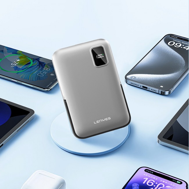 Lenyes PW134D 20W Ultra İnce Dijital LED Ekranlı Standlı Wireless Powerbank 15W 10000mAh Lenyes PW134D 20W Ultra İnce Dijital LED Ekranlı Standlı Wireless Powerbank 15W 10000mAh