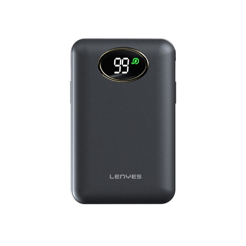 Bal-z Lenyes PW222D Dijital LED Göstergeli Kablosuz Şarj Özellikli Type-C ve Lightning Kablolu Powerbank 18W 20.000mAh