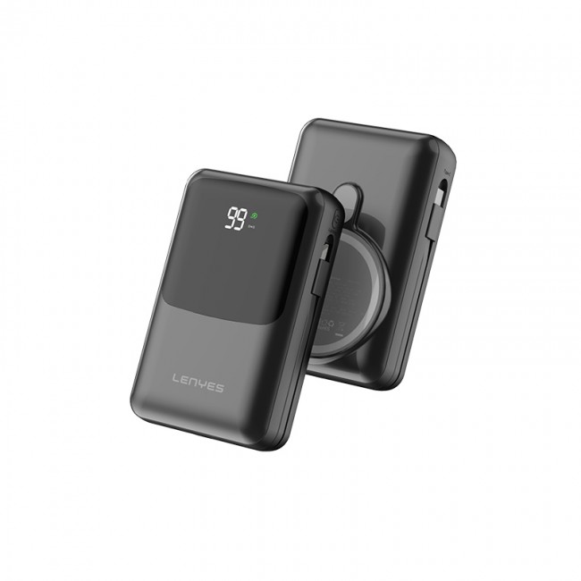 Lenyes PW223D Dijital LED Göstergeli Kablosuz Şarj Özellikli Type-C ve Lightning Kablolu Powerbank 22.5W 20.000mAh Lenyes PW223D Dijital LED Göstergeli Kablosuz Şarj Özellikli Type-C ve Lightning Kablolu Powerbank 22.5W 20.000mAh