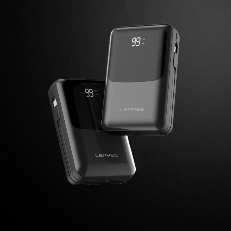 Bal-z Lenyes PW223D Dijital LED Göstergeli Kablosuz Şarj Özellikli Type-C ve Lightning Kablolu Powerbank 22.5W 20.000mAh