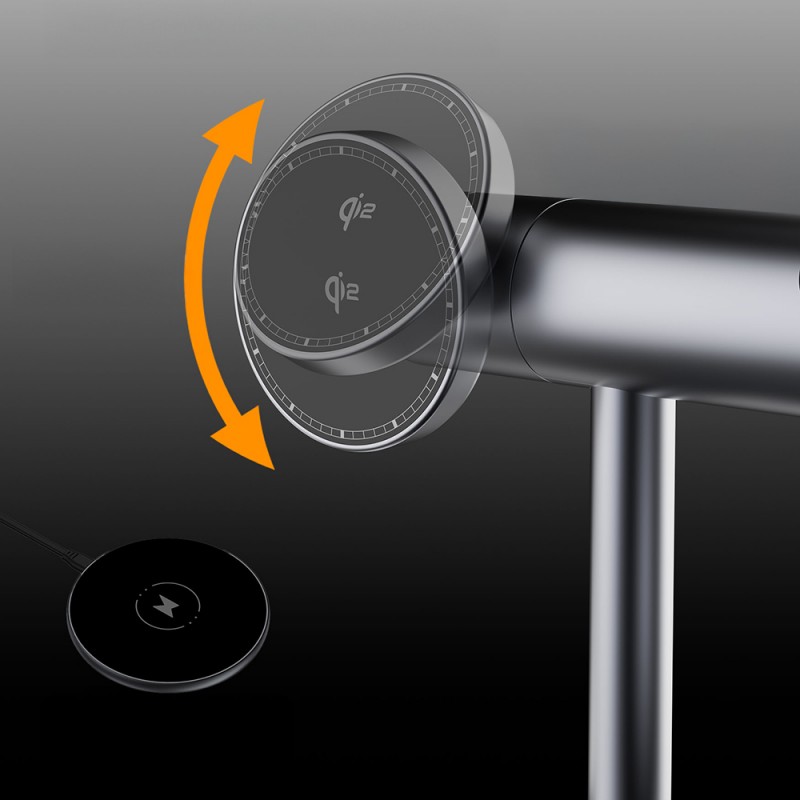 Bal-z Lenyes PW319 Qi2 Şarj Teknolojili Ambiyans Işıklı Telefon&Akıllı Saat&Kulaklık 15W 3in1 Kablosuz Şarj Standı