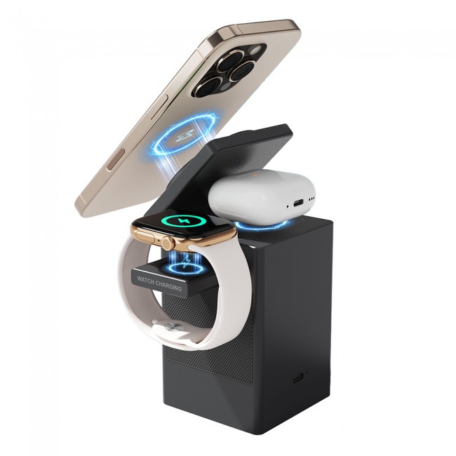 Lenyes PW320 Qi2 Şarj Teknolojili Alarmlı Bluetooth Speaker Özellikli Telefon&Akıllı Saat&Kulaklık 15W 6in1 Kablosuz Şarj Standı Lenyes PW320 Qi2 Şarj Teknolojili Alarmlı Bluetooth Speaker Özellikli Telefon&Akıllı Saat&Kulaklık 15W 6in1 Kablosuz Şarj Standı
