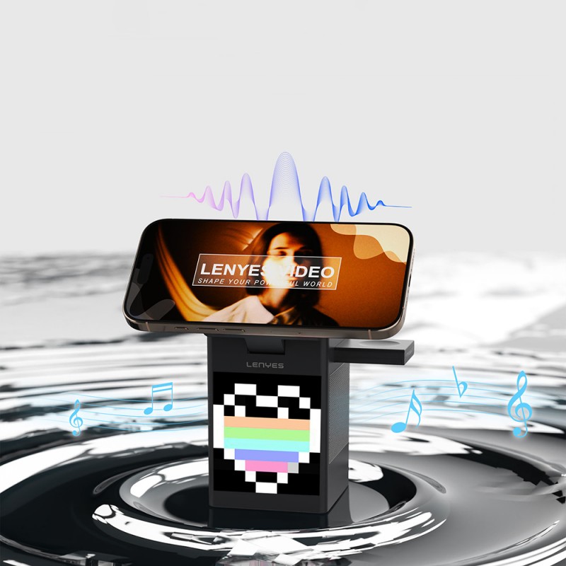 Bal-z Lenyes PW320 Qi2 Şarj Teknolojili Alarmlı Bluetooth Speaker Özellikli Telefon&Akıllı Saat&Kulaklık 15W 6in1 Kablosuz Şarj Standı